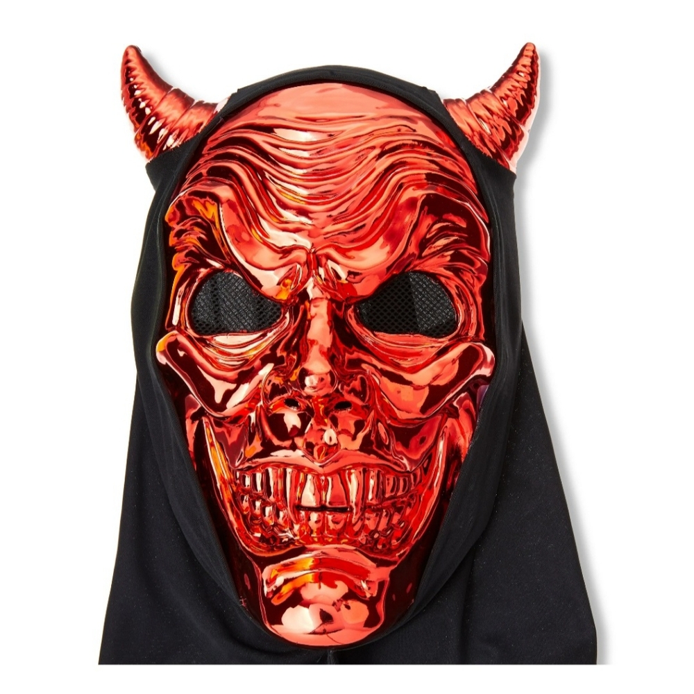 Metallic Red Devil Halloween Mask - Picture 2 of 5